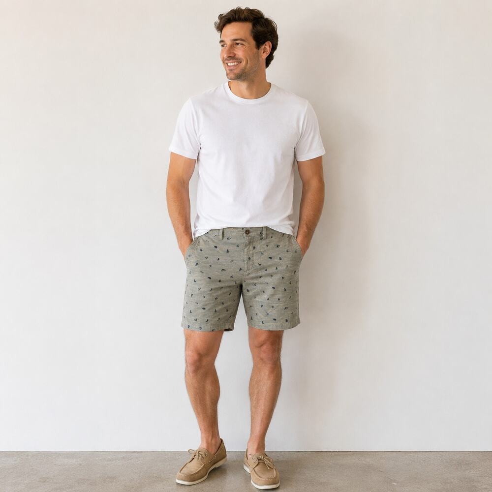 Eddie Bauer Mr Camano Olive shorts size 35 hiking camping dogs
